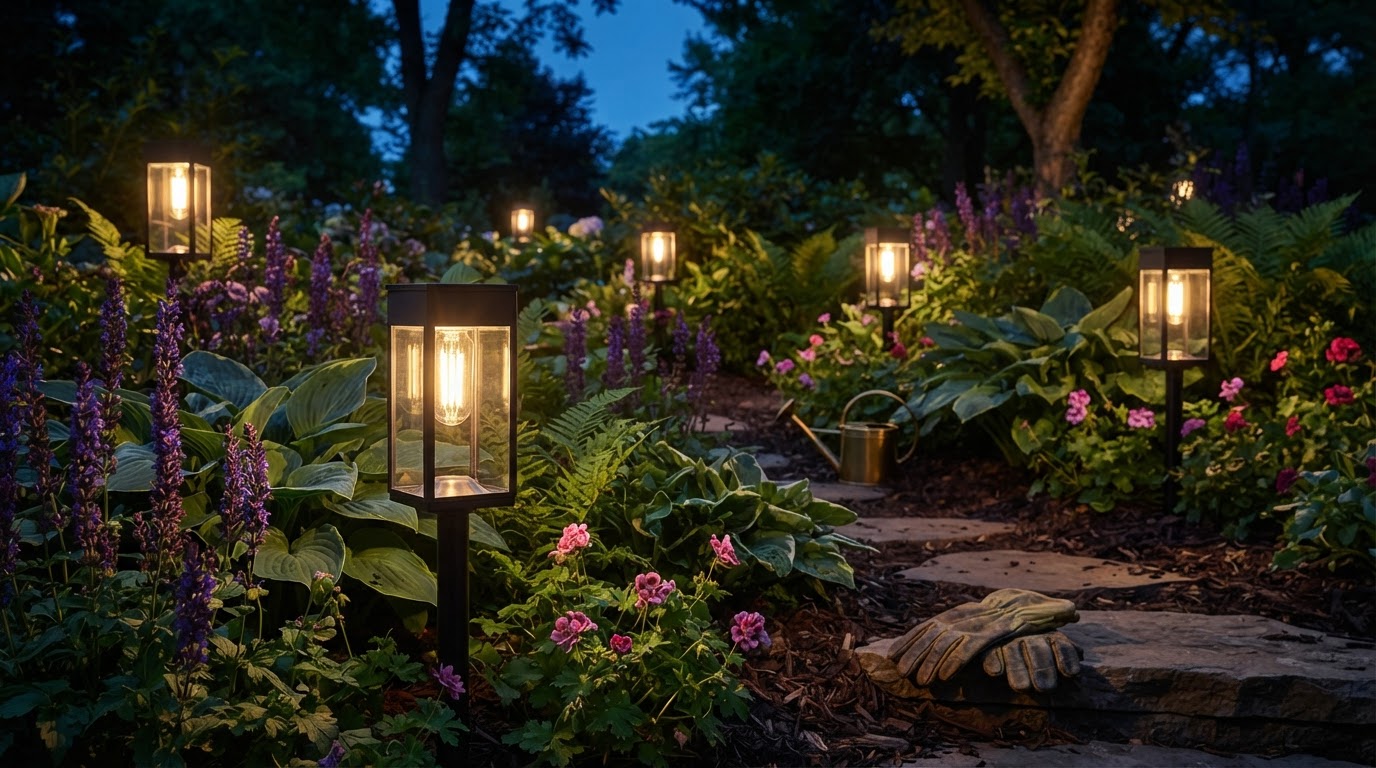 Waterproof Solar Garden Pathway Lights with Automatic On And Off for Dark Flower Beds
