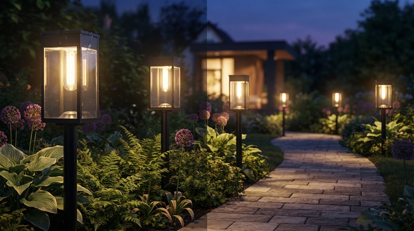 Waterproof Solar Garden Pathway Lights with Automatic On And Off for Yard Paths