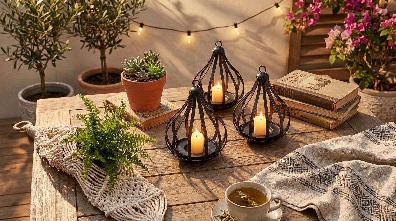 Using Solar Water Drop Lanterns for Boho Garden Styling