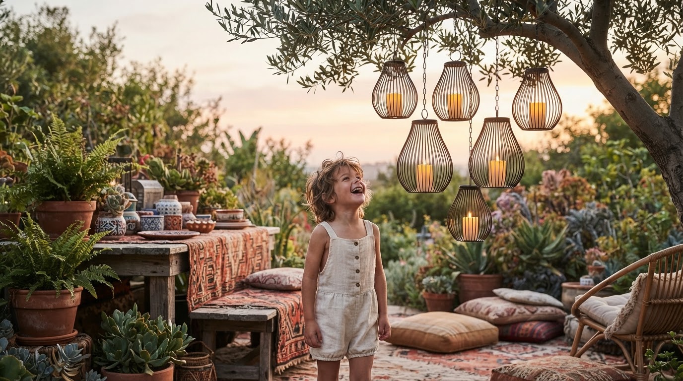 Solar Water Drop Lantern Styling for Boho Gardens