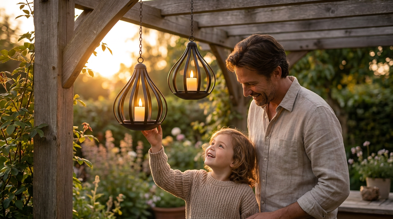 How do I install Solar Water Drop Lanterns for hanging?