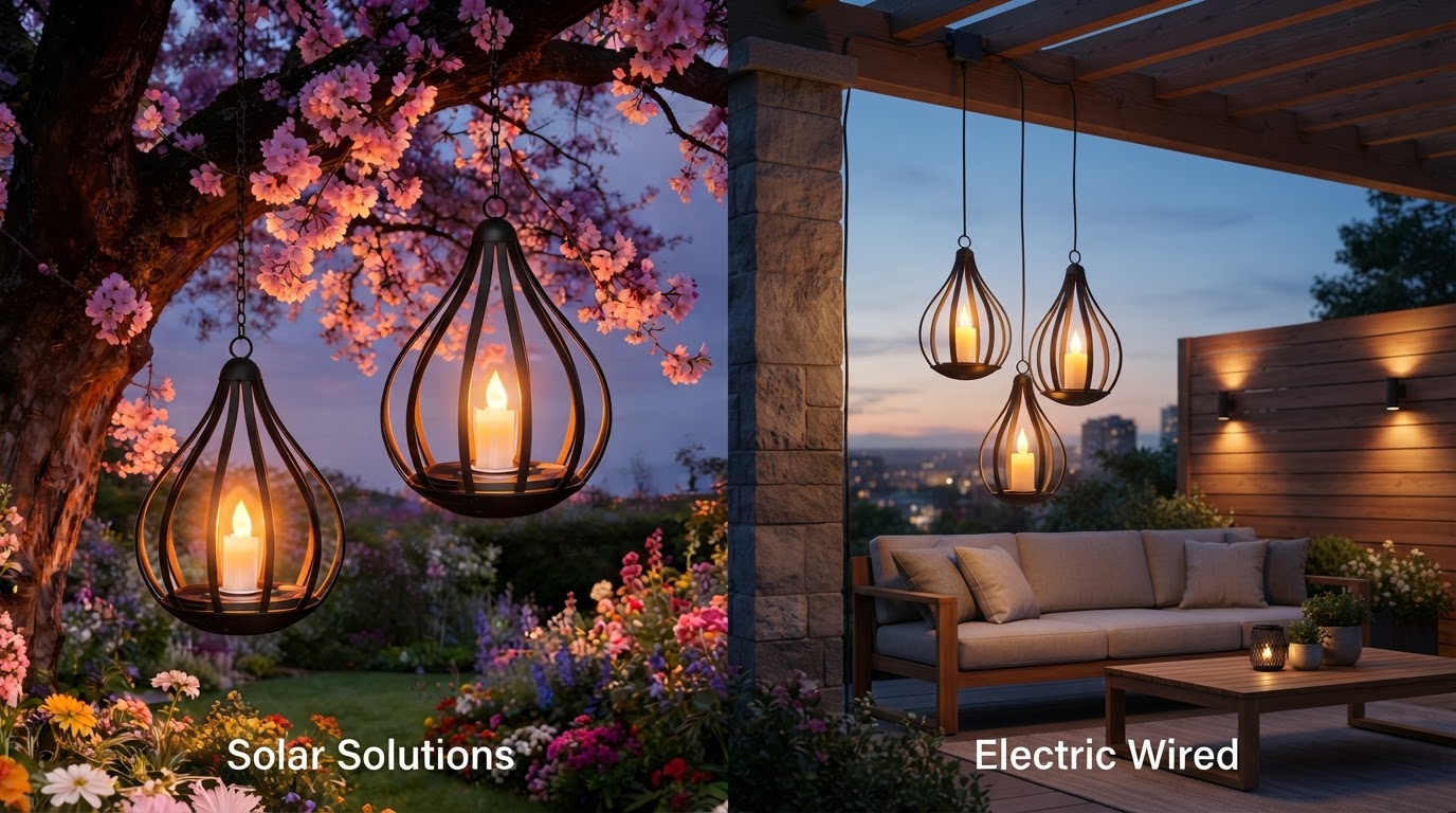 Solar Lanterns vs Electric Patio Lights Comparison