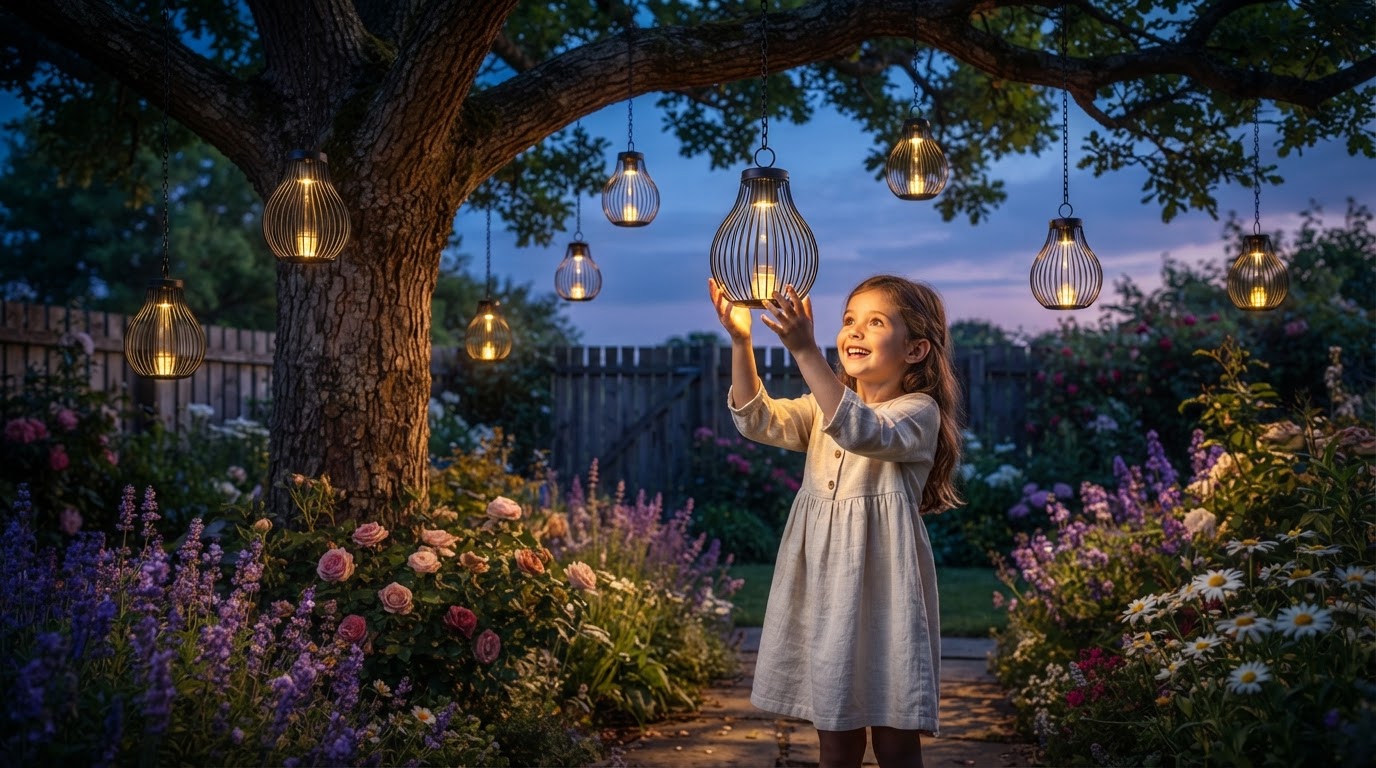 5-Step Setup for Solar Water Drop Lantern Tree Displays