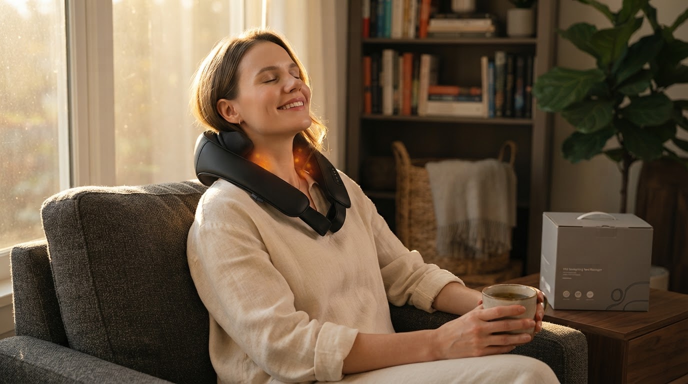 How do I use a heat therapy Cordless Neck Massager?