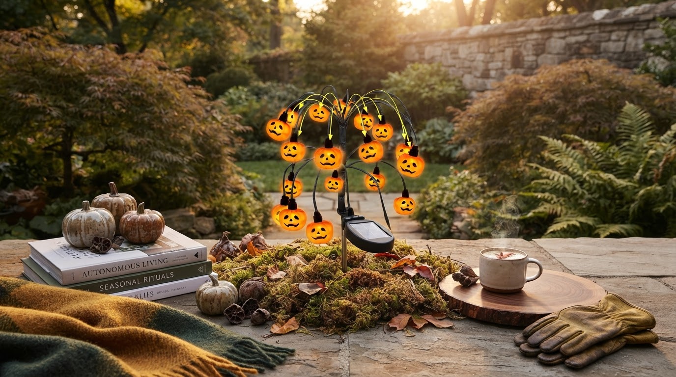 Integrating Solar Pumpkin Lume Light Into Holiday Design