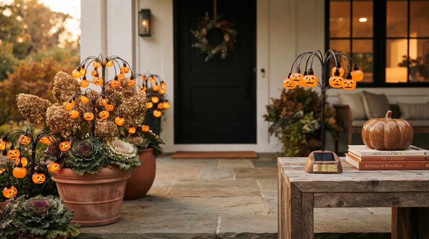 Solar Pumpkin Lume Light No-Wire Setup Strategy