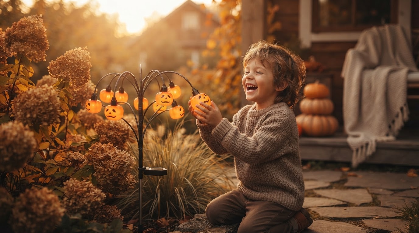 Solar Pumpkin Lume Light Five Step Setup Framework