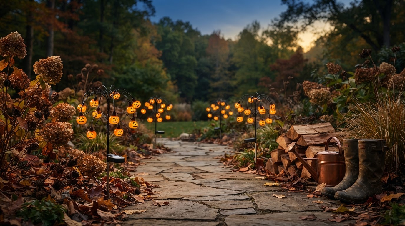 Solar Pumpkin Lume Light Performance for Autumn Pathways