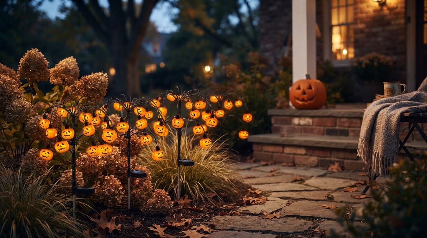 Solar Pumpkin Lume Light Performance in Seasonal Yard Displays