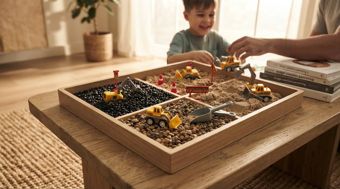 What fillers work best in a Construction Sensory Bin?