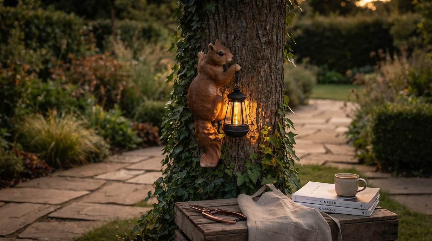 Illuminating Garden Paths with Solar Squirrel Lanterns