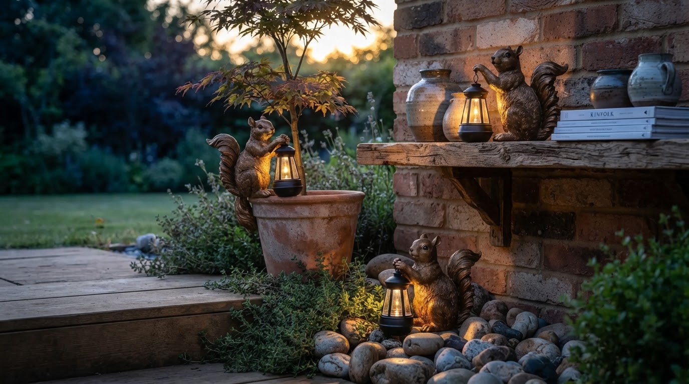 Solar Squirrel Lanterns for Pathway Illumination