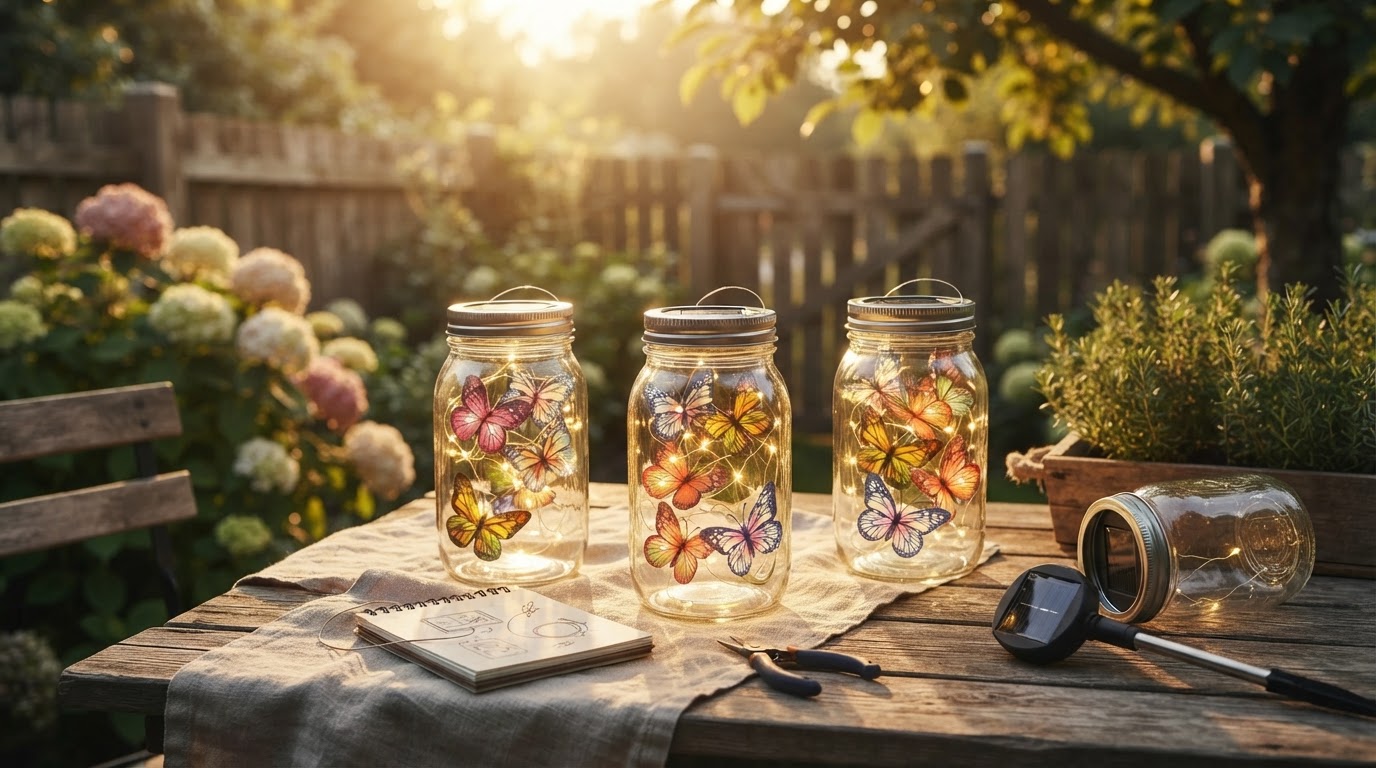 How do I build DIY Solar Outdoor Fairy Lights with jars?