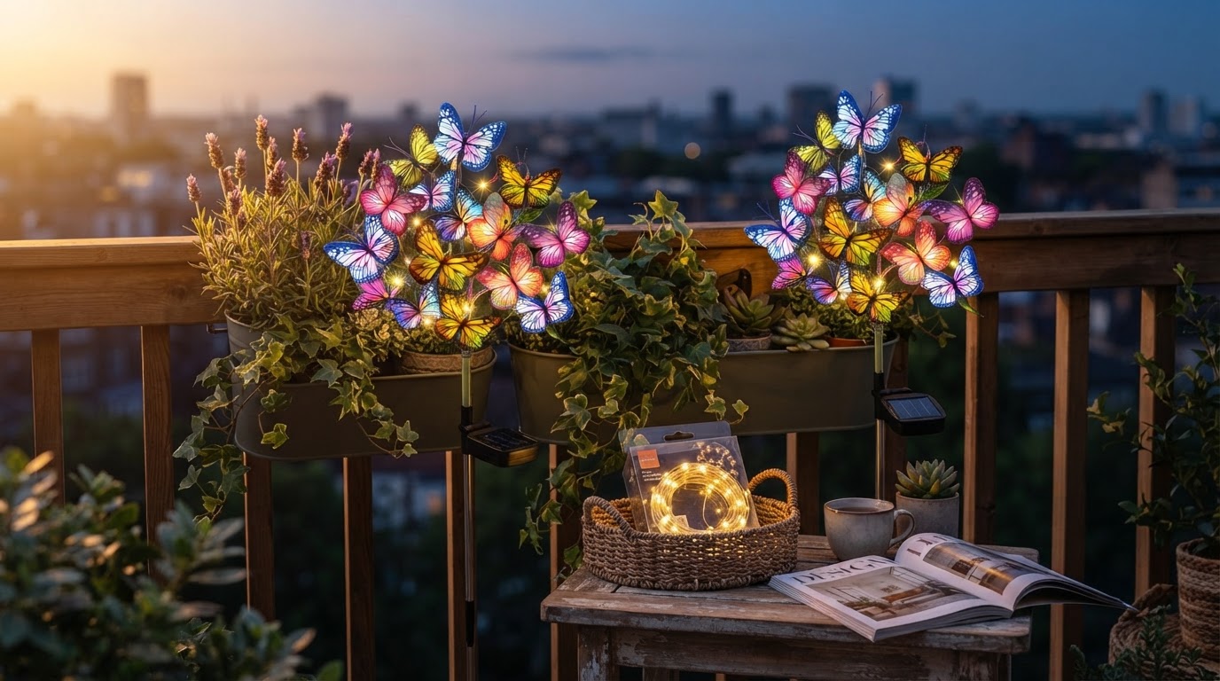Solar Outdoor Fairy Lights for Balcony Railing Setups