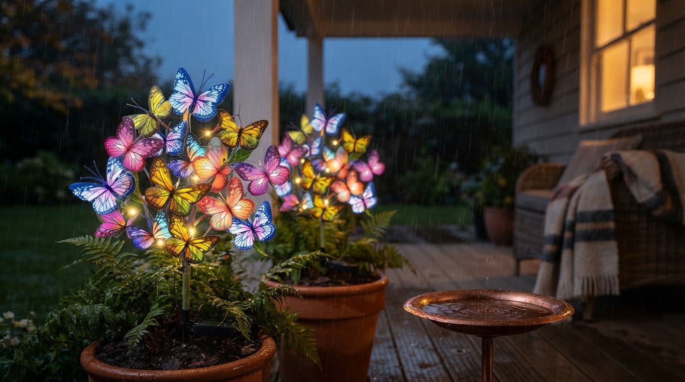 How do Solar Outdoor Fairy Lights perform in wet weather?