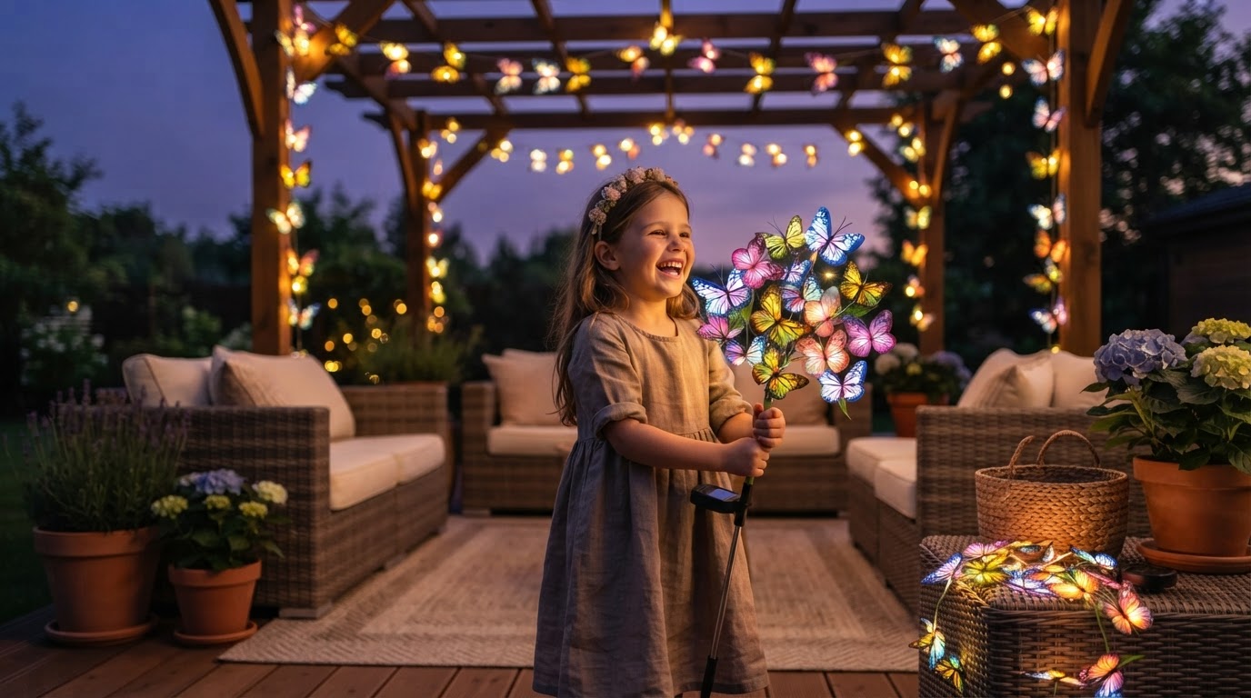 5-Step Patio Setup with Solar Outdoor Fairy Lights