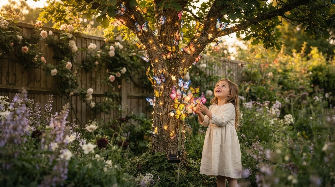 Wrapping Trees with Solar Outdoor Fairy Lights