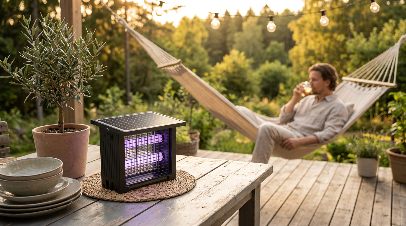Is the 4500V Outdoor Insect Solar Energy Device Cordless?