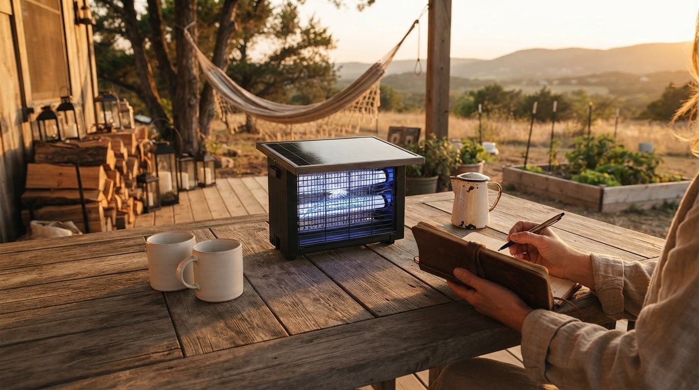 How does the Outdoor Bug Zapper perform off-grid?