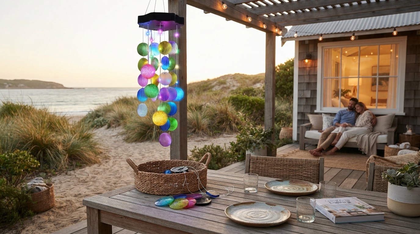 How do beach theme solar garden lights work?