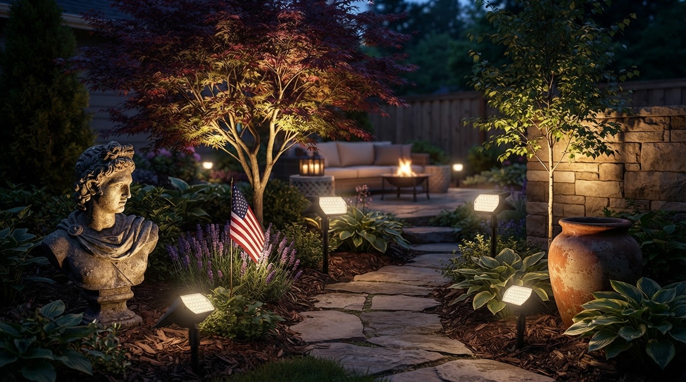 5 Ways to Highlight Sculptures, Trees, and Flags with Solar Lights