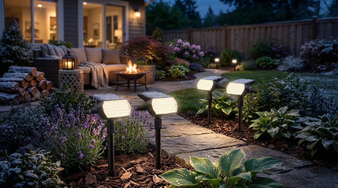 How do dusk to dawn solar spot lights handle winter nights?
