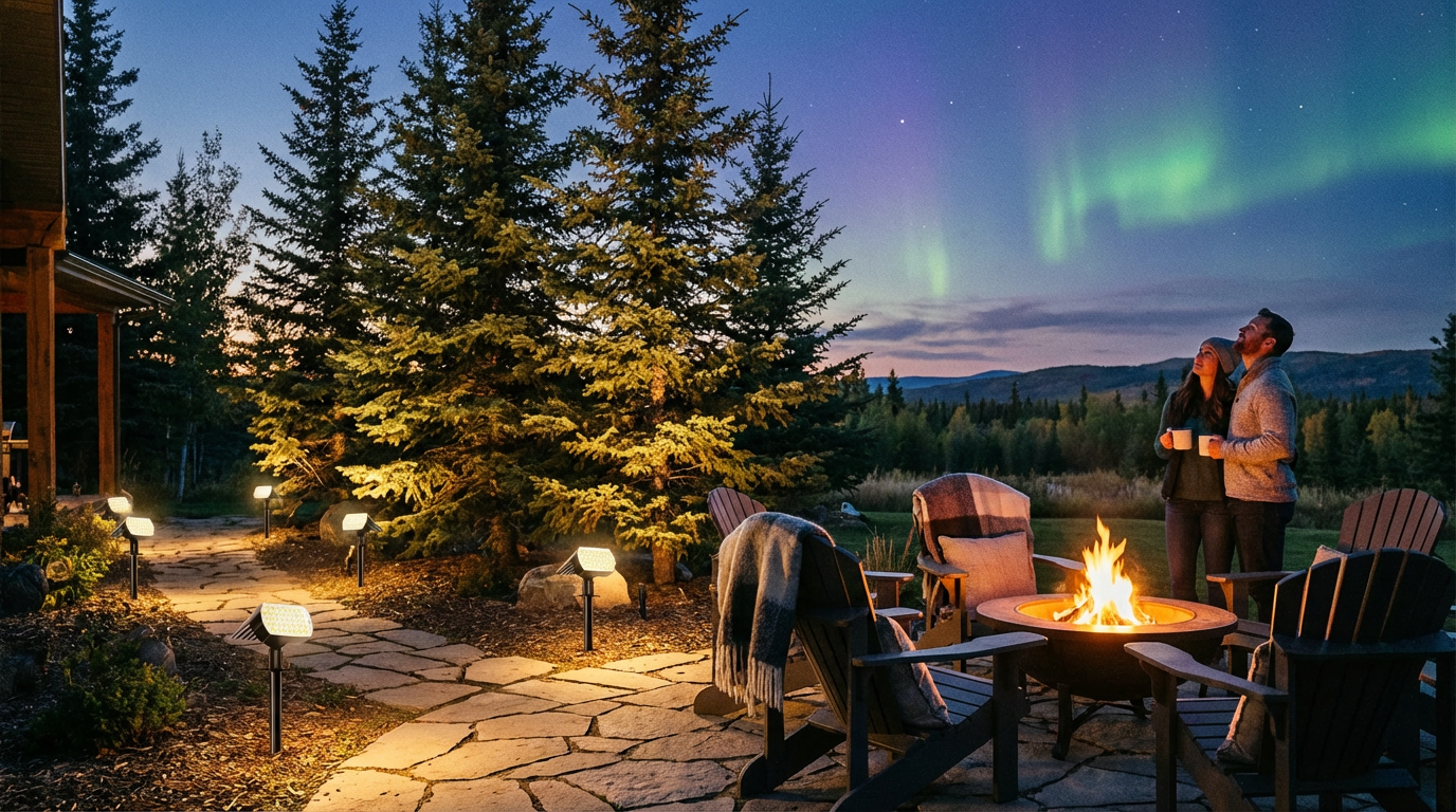 Aurora Watch Tonight: Prep Your Yard with Solar Spot Lights