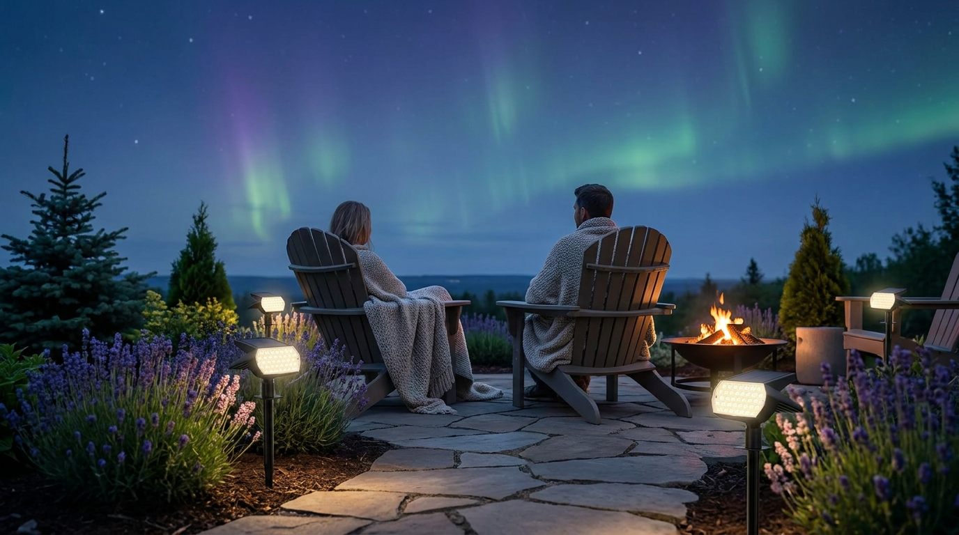 Watching the Northern Lights with Nacinic Solar Spot Lights