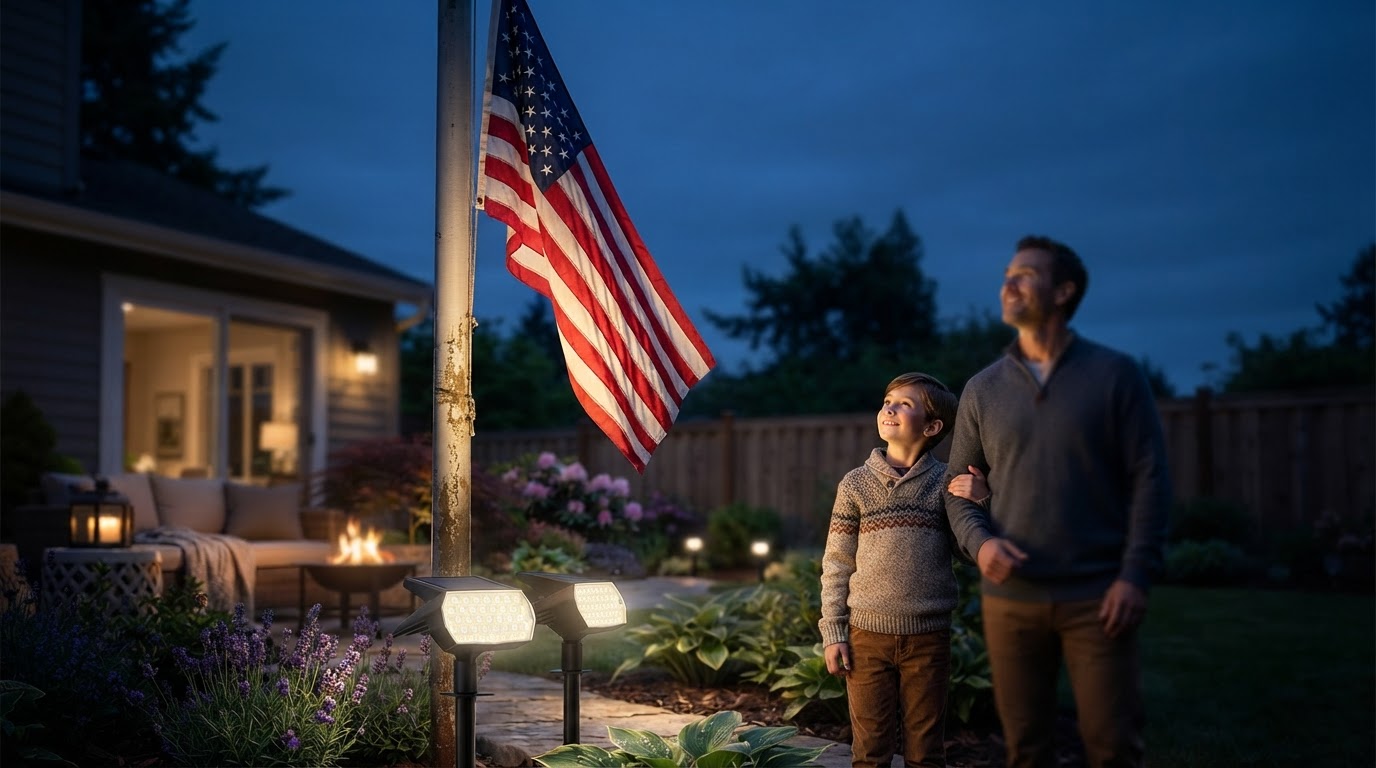 A 4-Step Setup for Solar Powered Flag Pole Lights