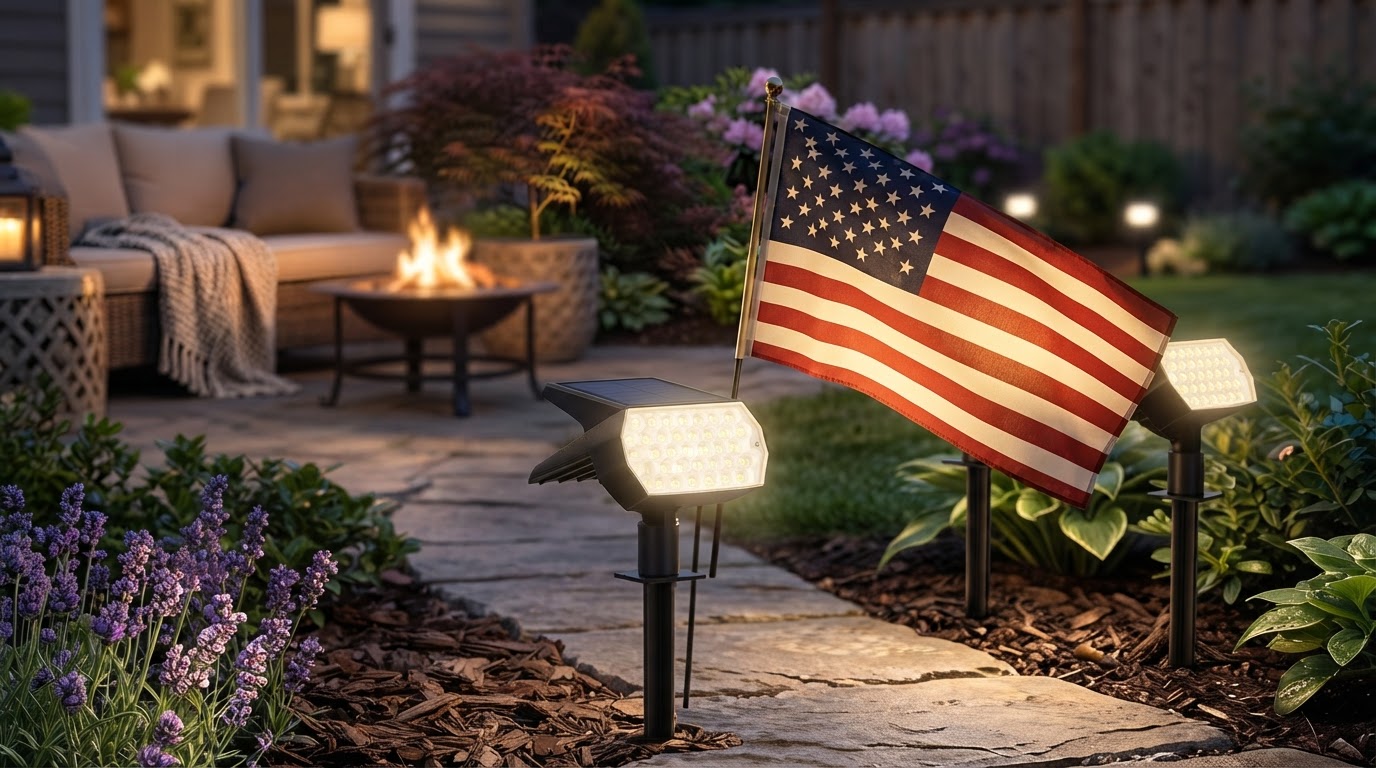 Solar Spot Lights for Residential Flag Displays