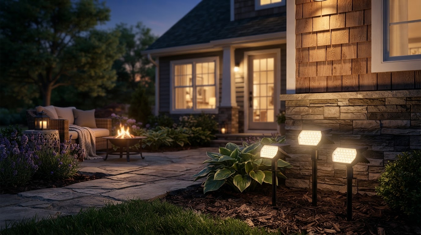 Applying Solar Spot Lights to House Facade Design