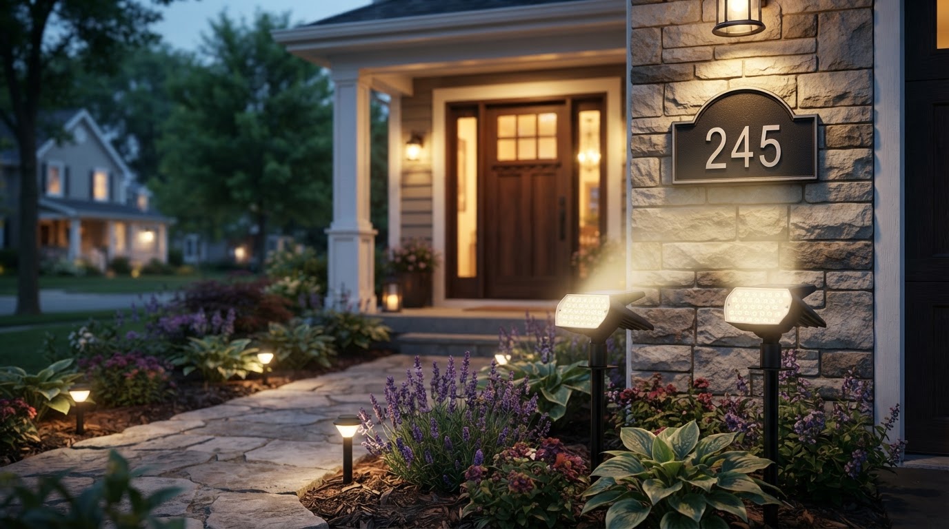 Can Solar Spot Lights illuminate house numbers?