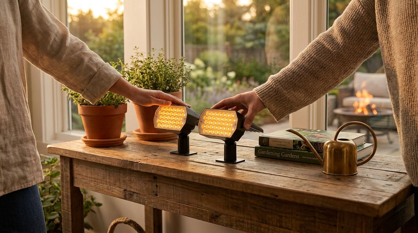 The Warm White Glow of Solar Spot Lights