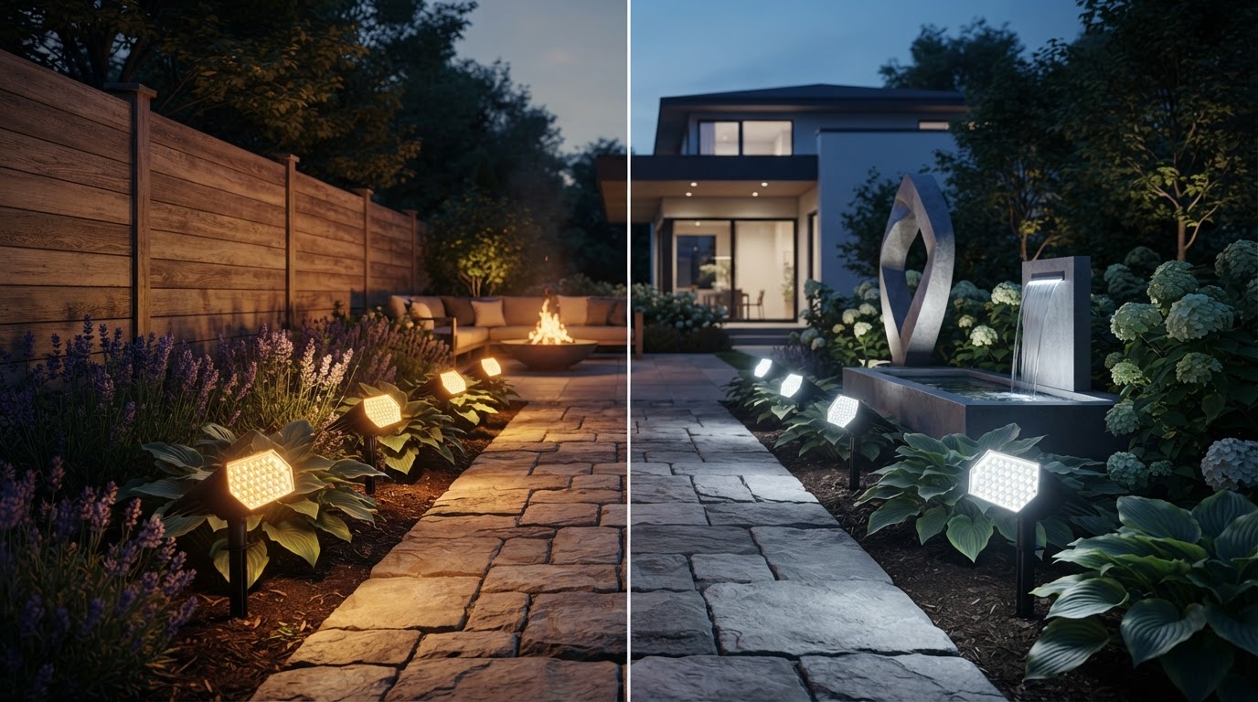 Warm White vs Cool White Solar Spotlights for Garden Design