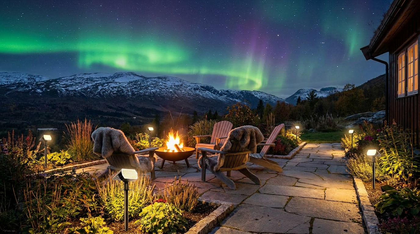 Watching Northern Lights with Nacinic Solar Spot Lights
