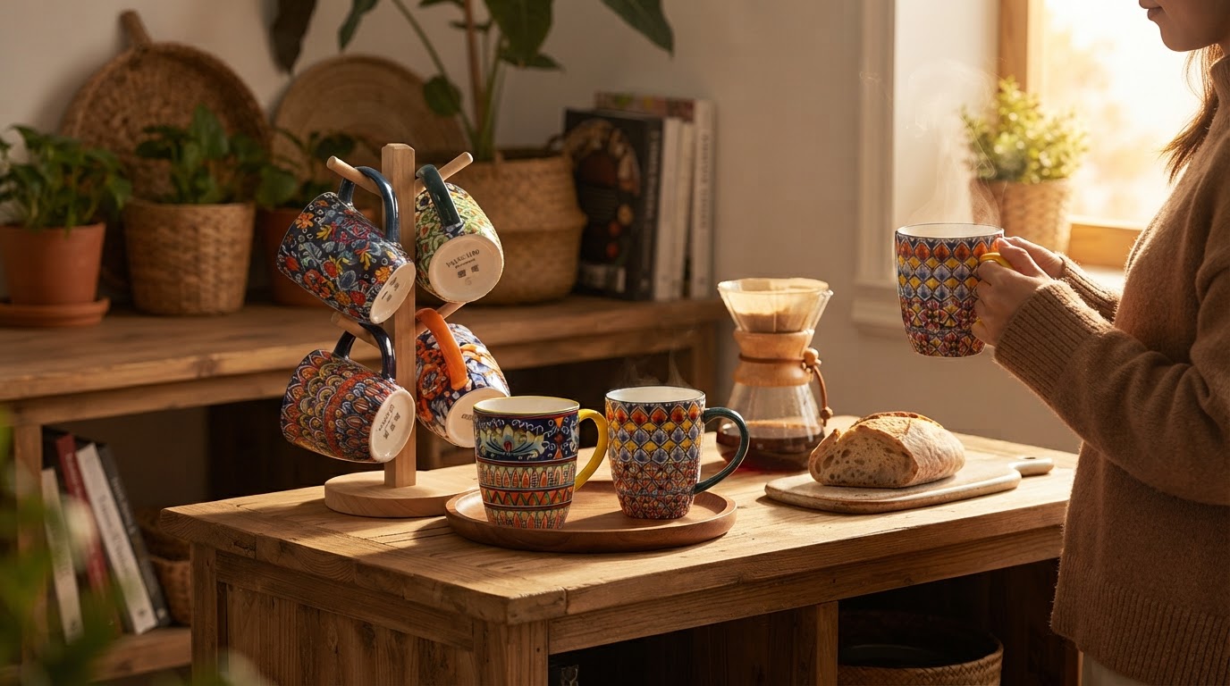 Choosing Pack Of 6 Bohemian Style Porcelain Coffee Mugs