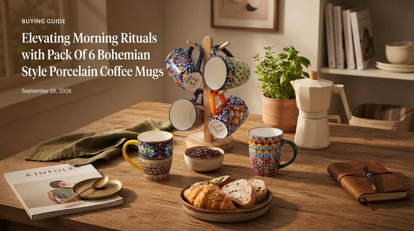 Elevating Morning Rituals with Pack Of 6 Bohemian Style Porcelain Coffee Mugs