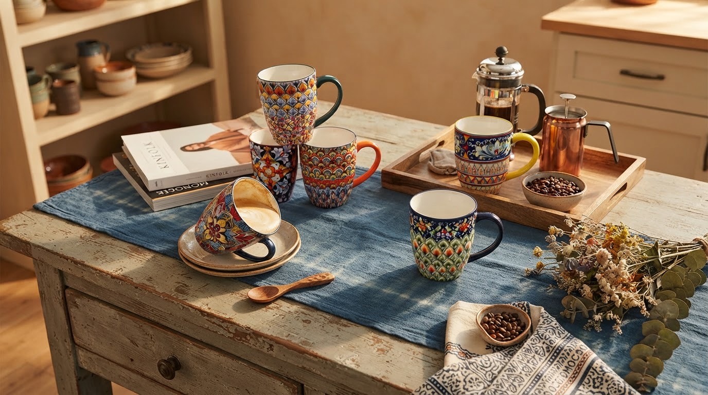 Pack Of 6 Bohemian Style Porcelain Coffee Mugs Review