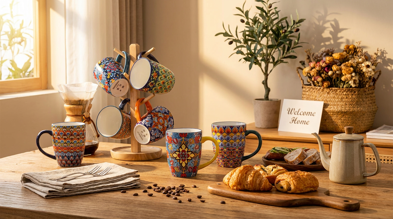 Selecting the Pack Of 6 Bohemian Style Porcelain Coffee Mugs