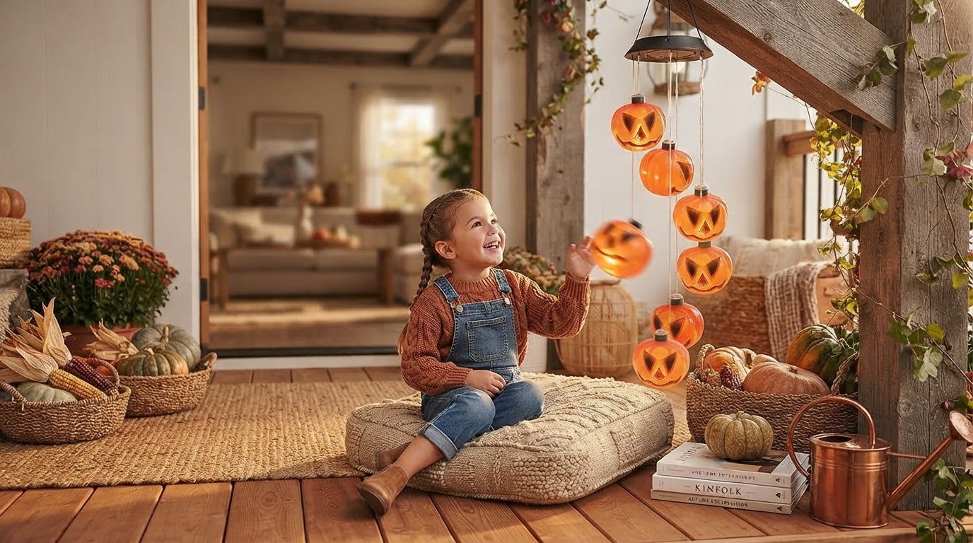 5-Step Porch Setup for Solar Pumpkin Chime Decor