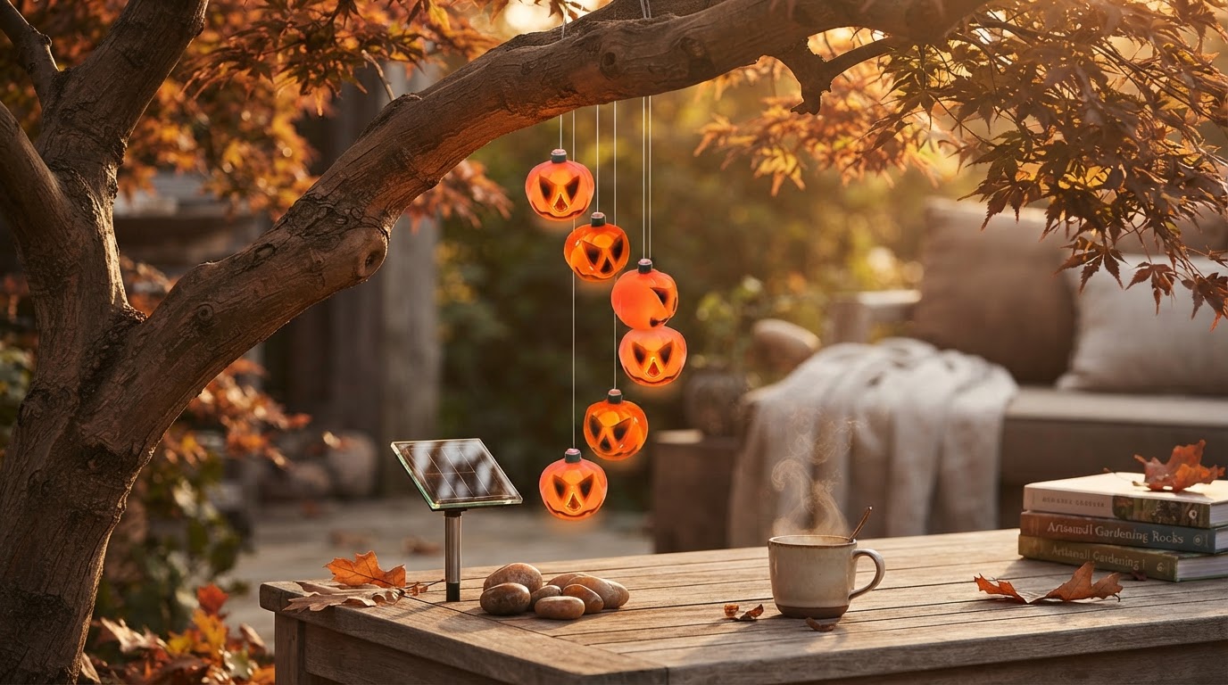 How do outdoor hanging pumpkin lights operate reliably?