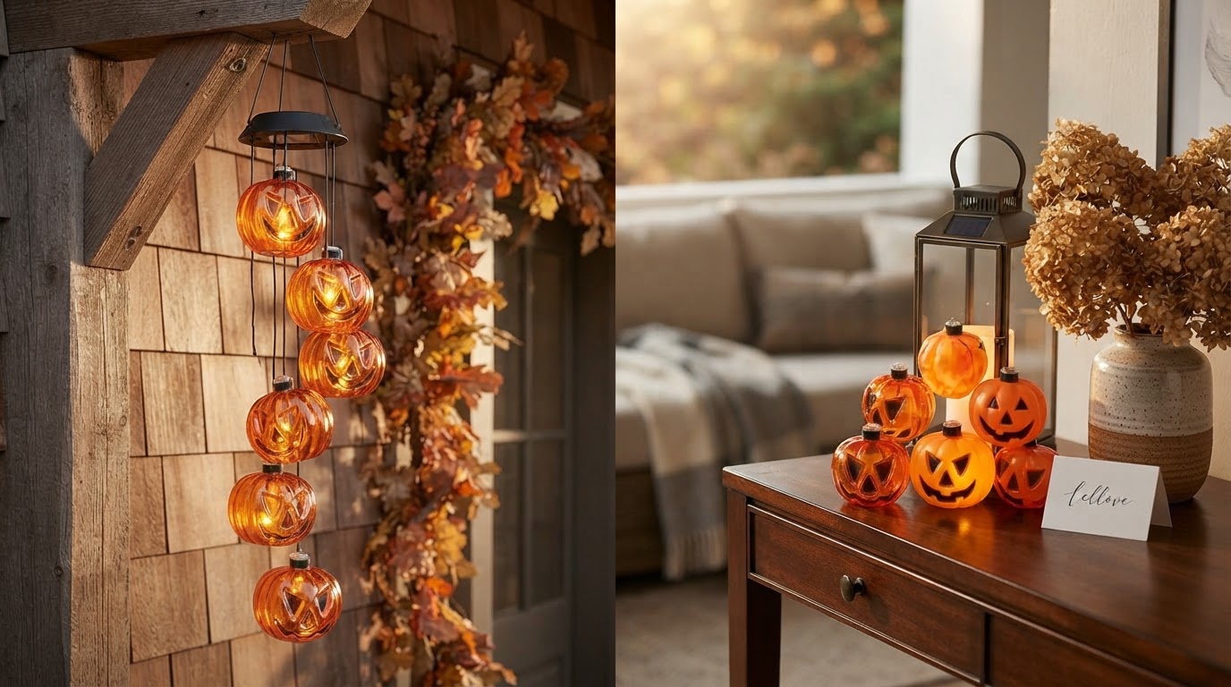 Solar Pumpkin Chime Selection and Seasonal Comparison
