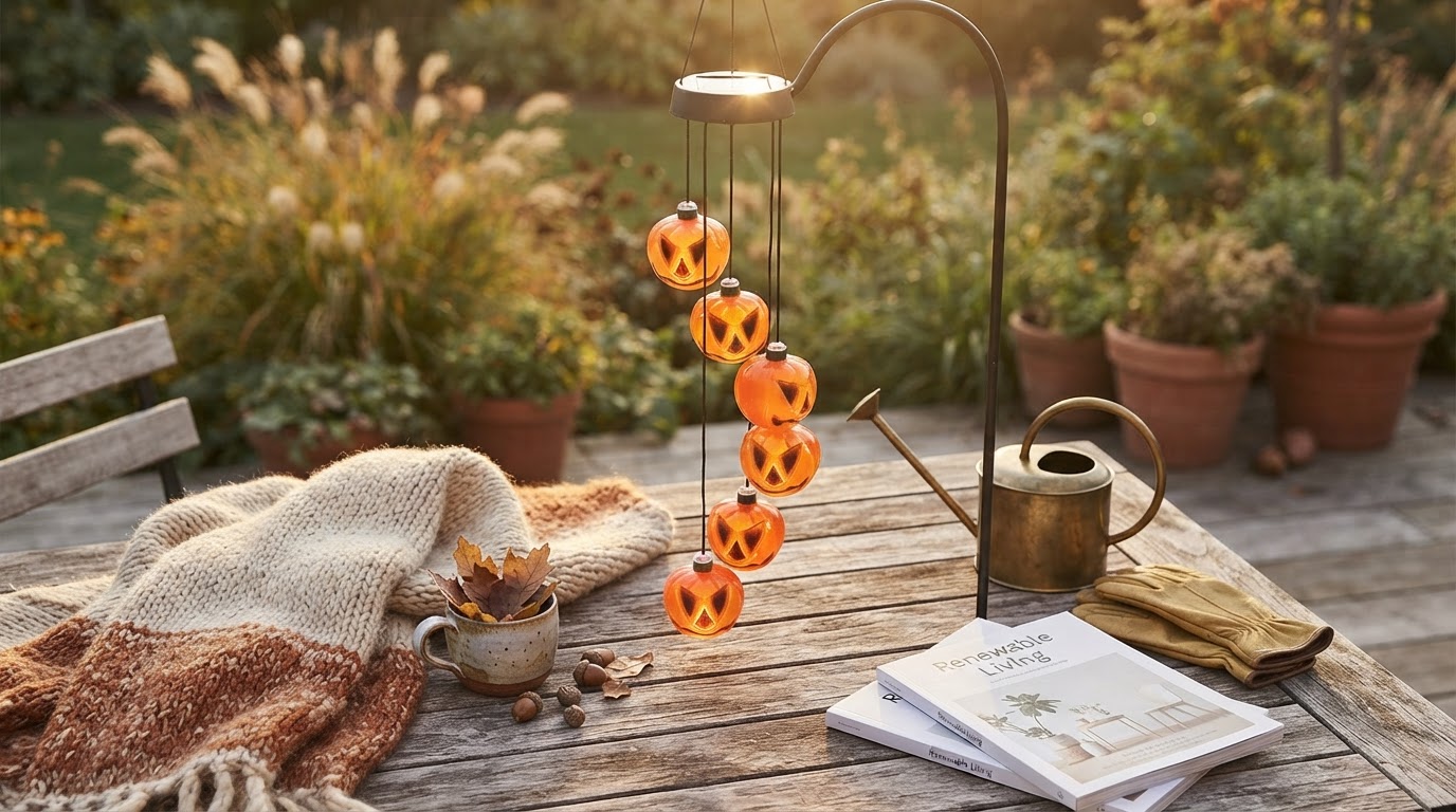 Sustainable Outdoor Lighting with Solar Pumpkin Chime