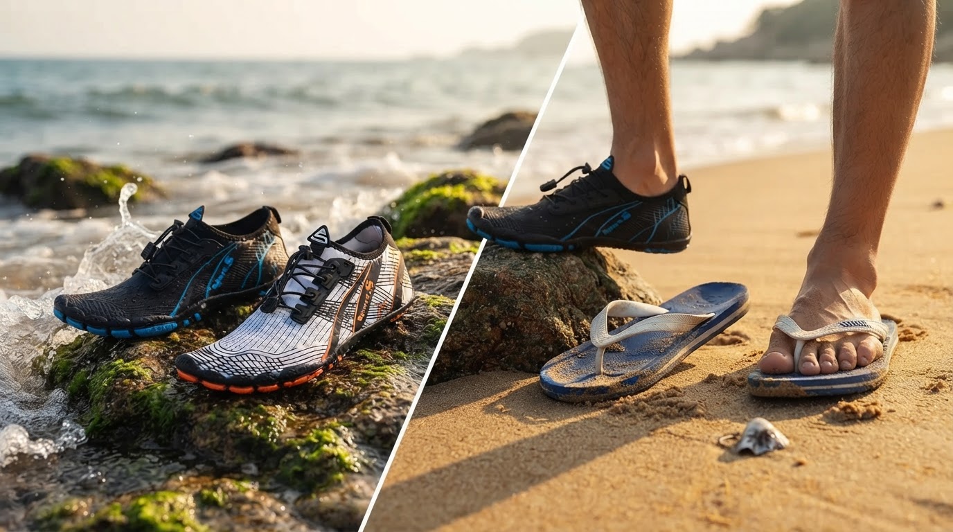 Water Shoes vs. Flip-Flops: Which Footwear Is Best for Beach Safety?