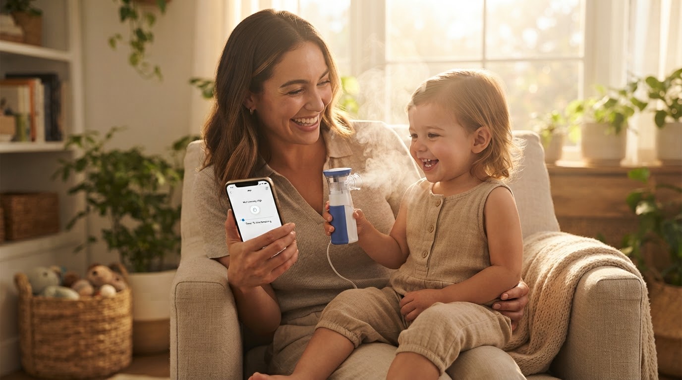 How do I use a Portable Smart Nebulizer Humidifier via app?