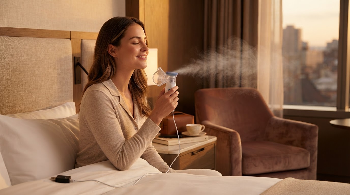 Using Portable Smart Nebulizer Humidifier in Hotel Rooms