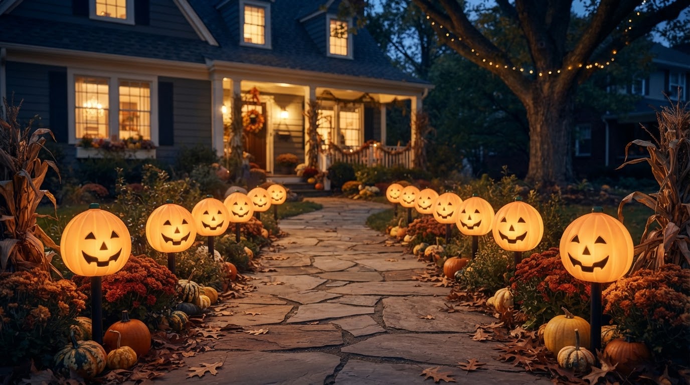 Optimizing Autumn Curb Appeal with solar Pumpkin Stake