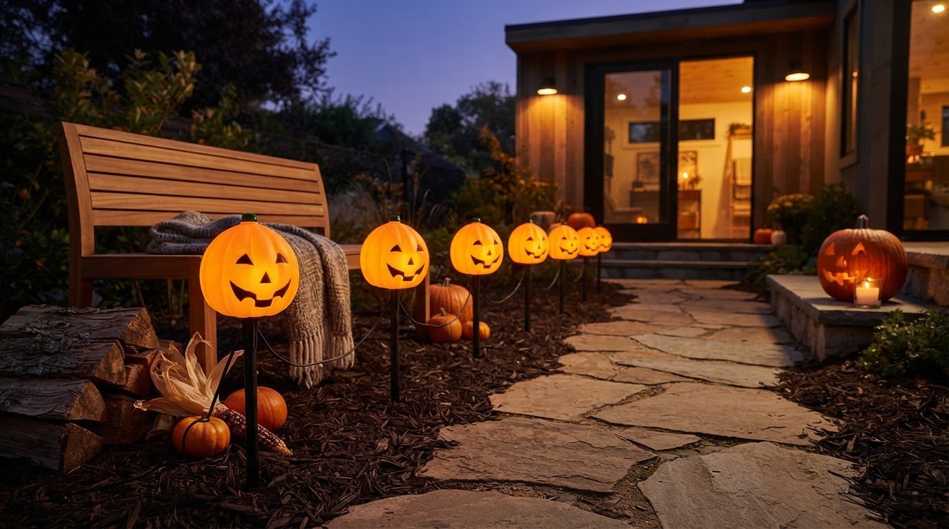 Optimizing the Orange Glow solar Pumpkin Stake Set