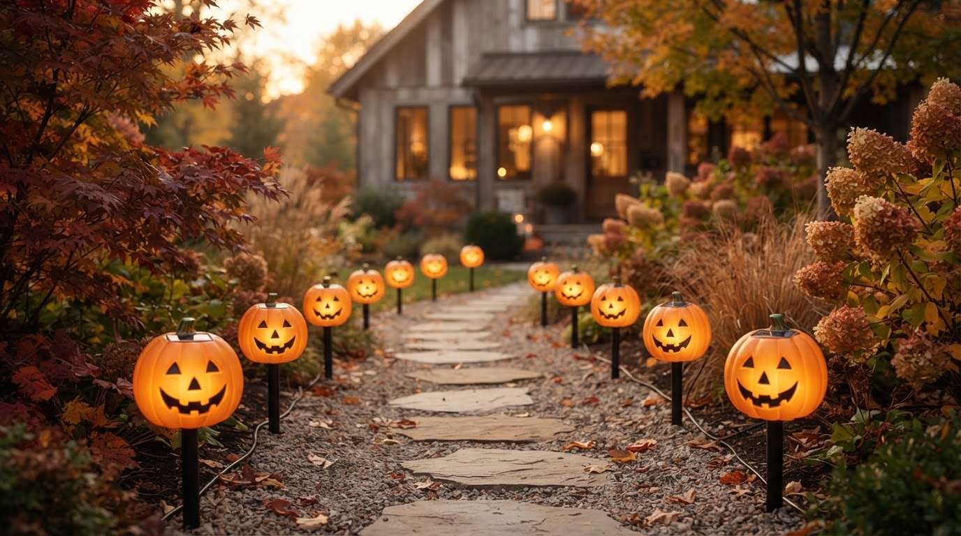 Solar Pumpkin Stake Logic for Pathway Lighting