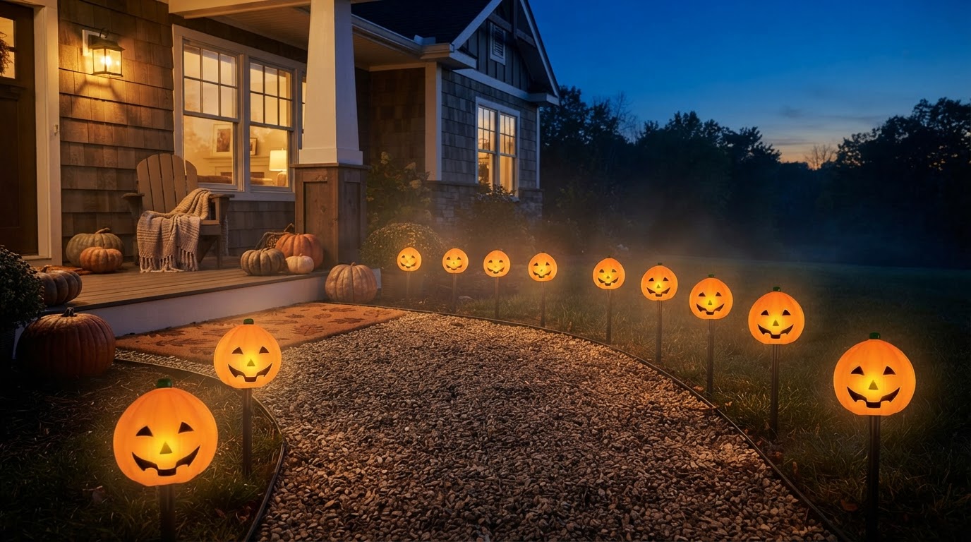 Do solar Pumpkin Stake lights look realistic at night?